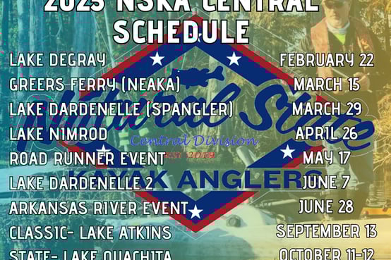 kayak fishing schedule for central arkansas