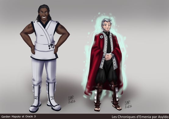 Les Chroniques d'Emenia, par Asyldo : références Gardien Mapuka et Oracle Ji.