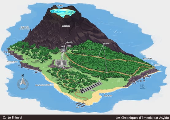 Les Chroniques d'Emenia, par Asyldo : carte de Shinsei.