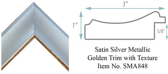 Satin Silver Metallic Golden Trim with Texture Picture Frame Item No. SMA848
