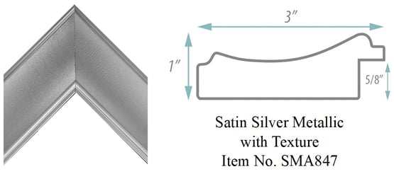 Satin Silver Metallic with Texture  Picture Frame Item No. SMA847