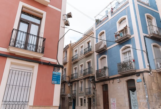 colored buildings - beautiful streets of Alicante