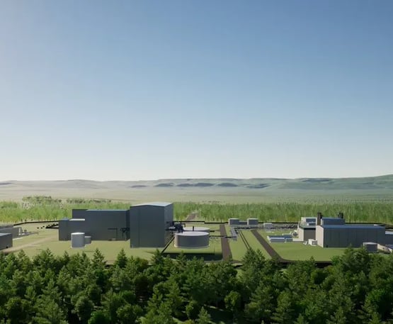 Computer-rendered image of TerraPower's Natrium nuclear plant in Wyoming