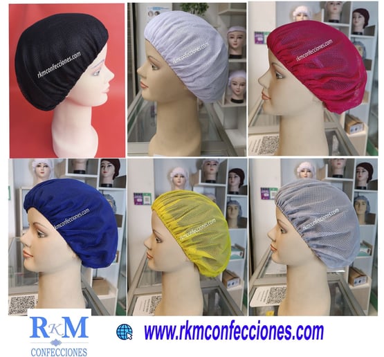 Tocas reutilizables malla - Redecilla Para Cabello de Colores - Cofias de tela - RKM Confecciones