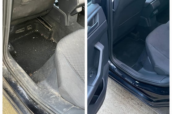 Avant après détachage voiture
