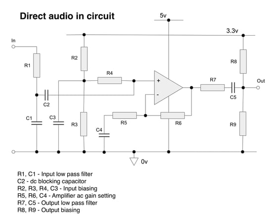 Arduino audio in circuit diagram