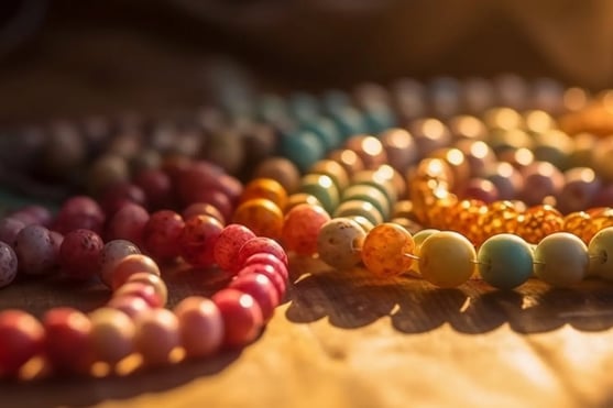 Colorful and beautiful sea stone necklace.