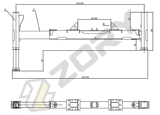 Single-Acting Hydraulic Telescopic Rear Outrigger