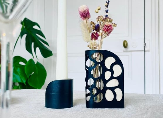 Vase et bougeoir écoresponsables par Lucie Allard Design