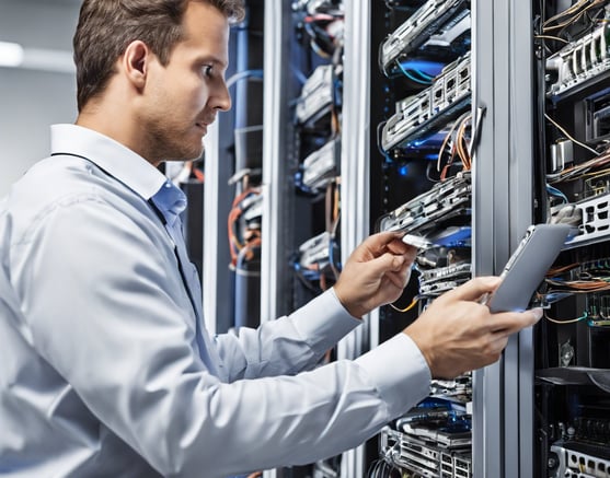 Service engineer at a datacentre