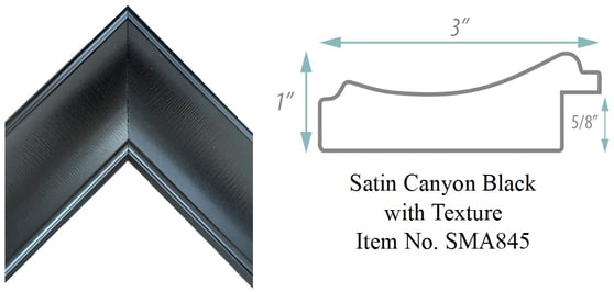 Satin Canyon Black with Texture Picture Frame