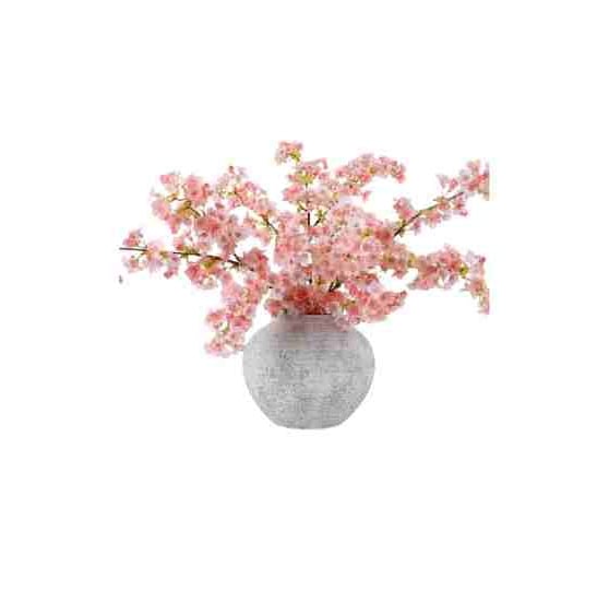 mizii 3Pcs Artificial Pink Cherry Blossom Branches 40" Fake Silk Cherry Blossoms Flowers with Long S