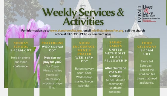 WEEKLY SERVICES & ACTIVITIES