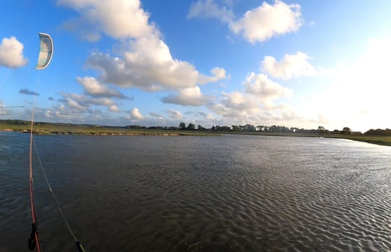 navigation kite sur un spot du cotentin