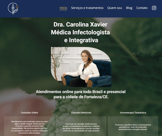 Site Dra. Carolina Xavier Medica infectologista e Integrativa