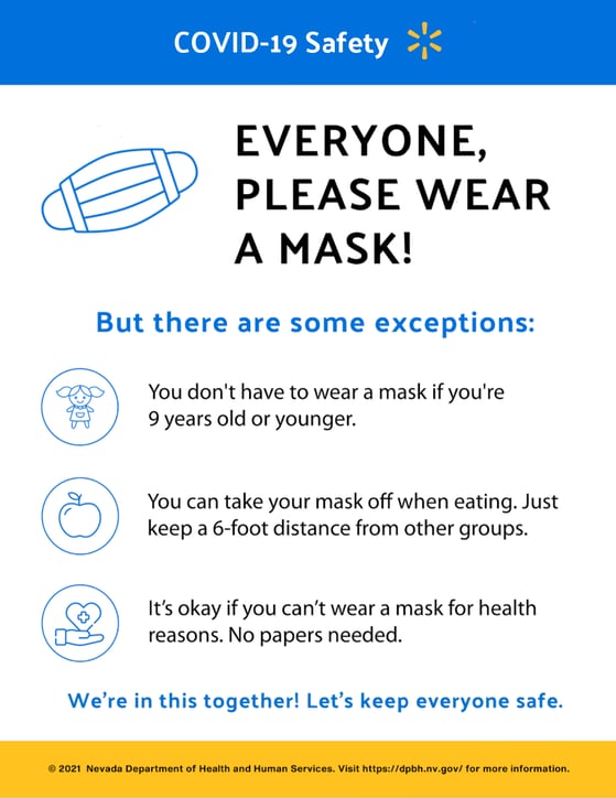 Image of plain language writing sample from Glen Cadorette: Mask mandate written in plain language.