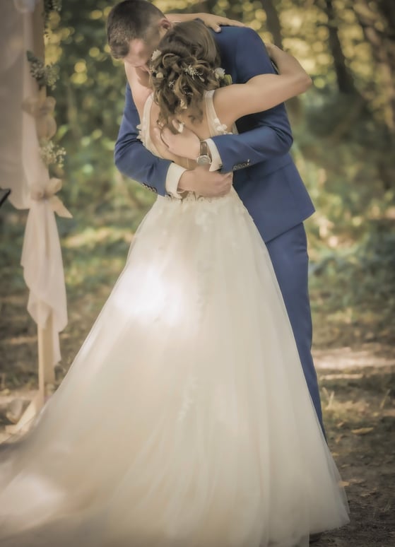 photo de mariage désaturée