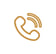pictogramme téléphone appel doré
