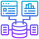 Vector icon of interconnected databases and gear for data engineering pipelines