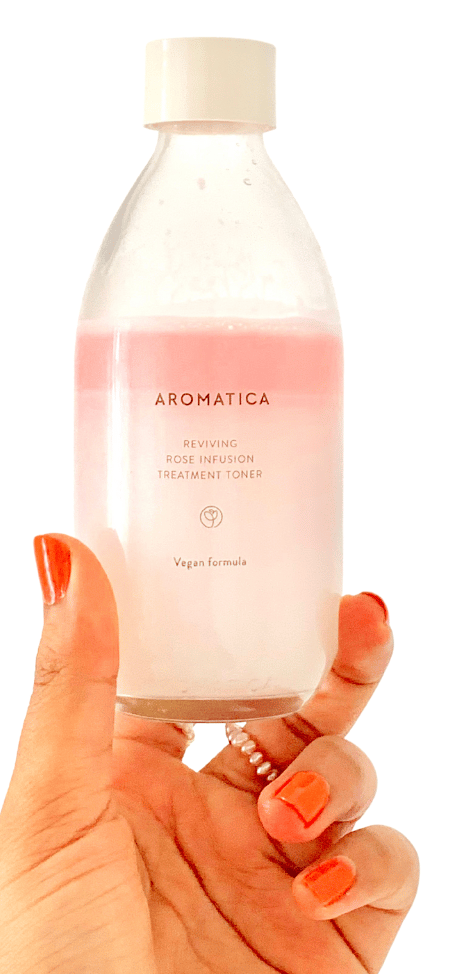 Aromatica Reviving Rose Infusion Toner 200ml glass bottle for mature and dehydrated skin.