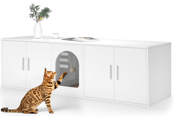 hidden litter box caninet for 2 cats concealed enclosure