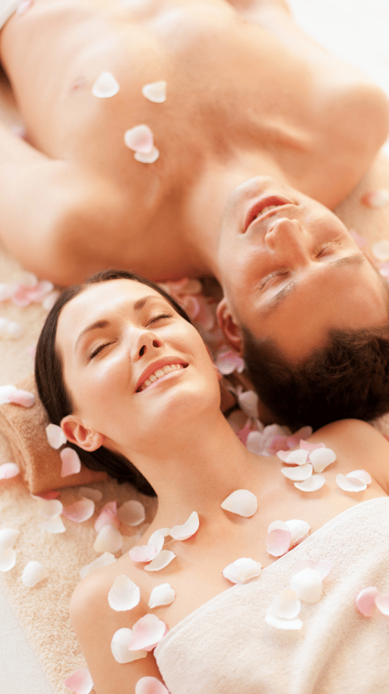a man and woman in a spa treatment room