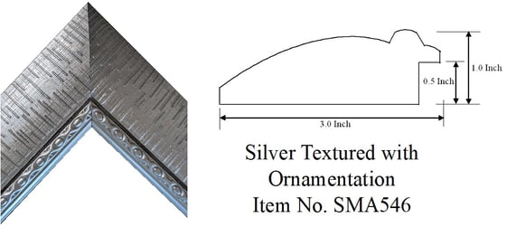 Silver Textured with Ornamentation Picture Frame