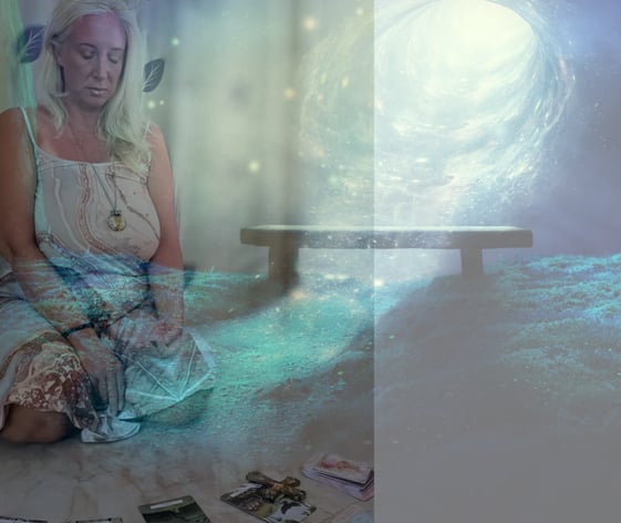Maryann in sacred space offering intuitive soul path reading ceremony