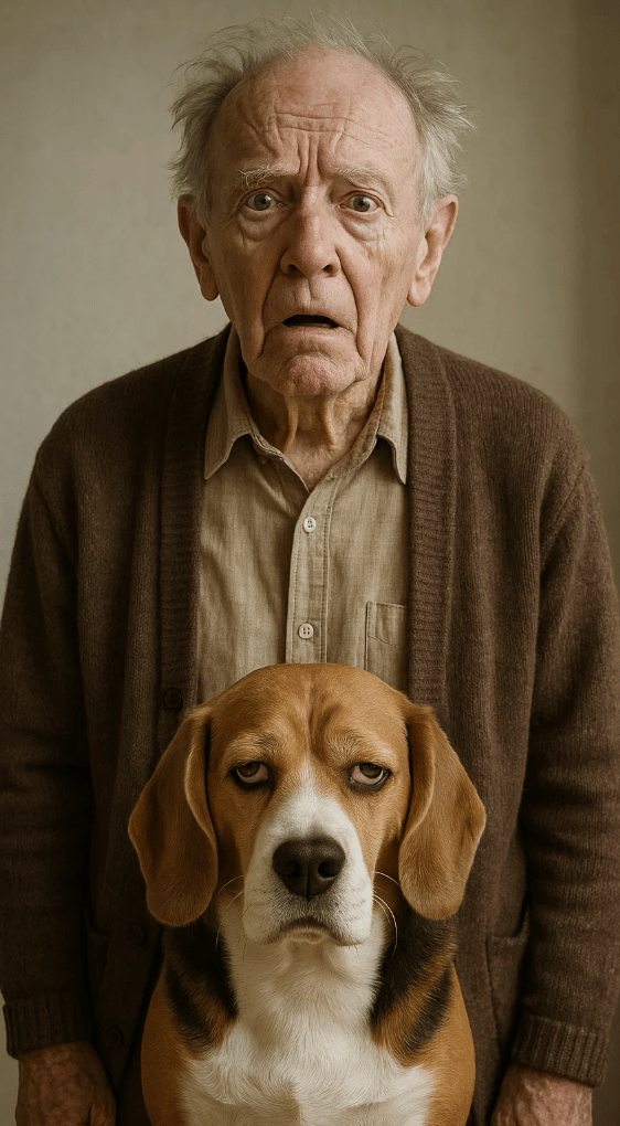Homme âgé avec son chien pour la journée mondiale de la maladie d'Alzheimer.