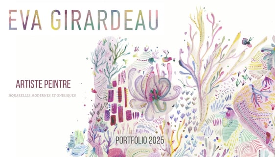 Page de présentation du portfolio d'aquarelle de l'artiste Eva Girardeau