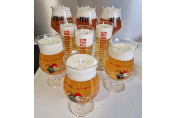 Desperados beer candles, Hellfest beer candles, Brasserie d'Achouffe beer candles