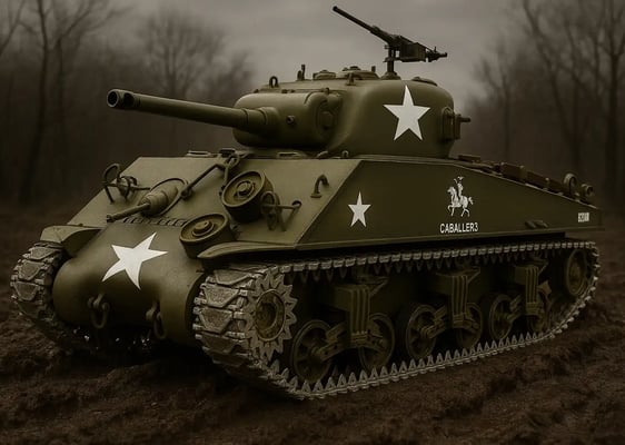 US M4A3 Sherman a control remoto en bosque