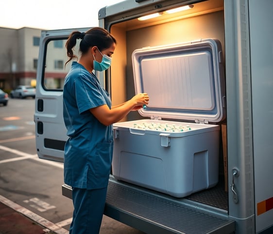 Enfermera monitoreando la cadena de frío de vacunas con DISKADI