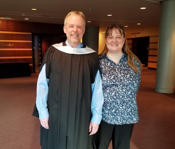 Allan and Joy Wesley at MacEwan University's Convocation