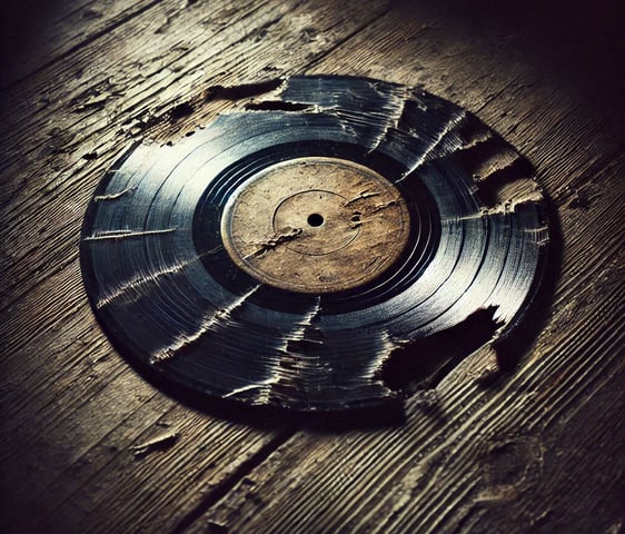 A broken record.