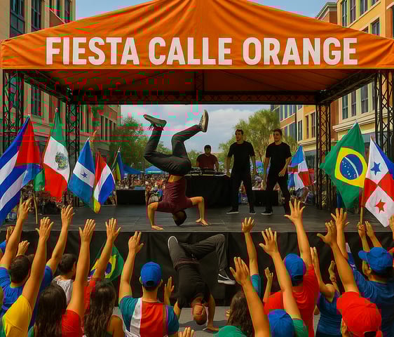 a man performing a dance in front of a crowd