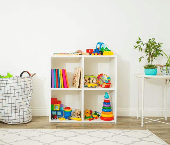 An organized colorful play space