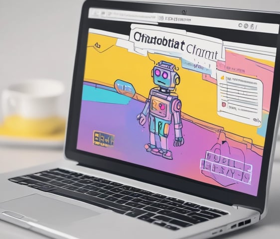 A laptop displays a webpage titled '150 ChatGPT copywriting prompts' with a logo above the text. It suggests using AI to improve copywriting skills. On the left, part of a colorful sandwich is partially visible, adding a contrast to the academic theme on the screen.