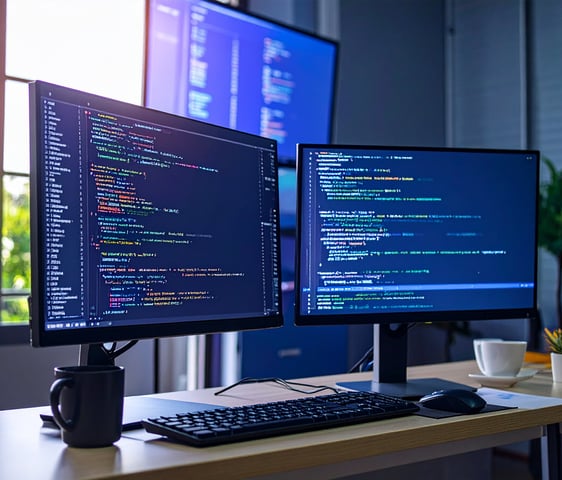 dwa monitory z kodem html do tworzenia stron internetowych