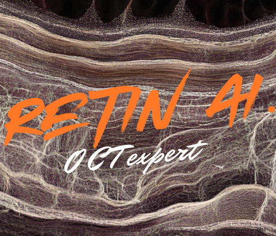 imagem de OCT estilizada da logo RetinAI