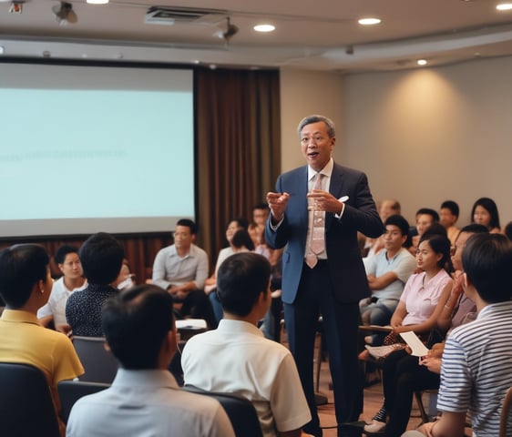 A group of people are seated in a row, wearing masks due to health precautions. Some are dressed in casual shirts, and one person is wearing glasses. They appear to be attentively listening, suggesting a seminar, workshop, or meeting setting.