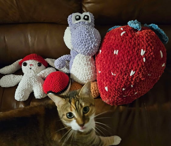 Peluches en crochet avec le chat de Maxime
