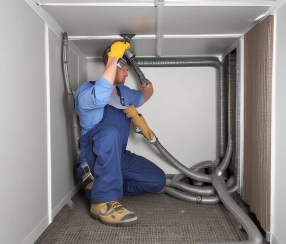 A circular ventilation duct is embedded in a white wall, featuring a series of concentric rings inside the vent. The surrounding area is clean and minimalistic with an overall bright appearance.