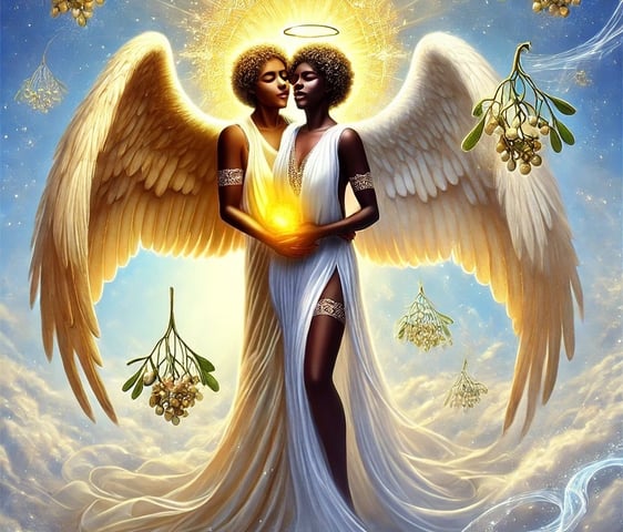 a woman holding a heart shaped object in front of a sky