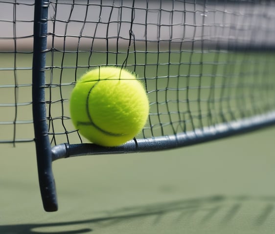A complex arrangement of various sports equipment and attire, including tennis rackets, soccer balls, basketballs, helmets, shoes, gloves, and a mannequin torso wearing a T-shirt. The items are layered and artistically displayed in a monochrome color scheme, creating an intricate texture and visual pattern.
