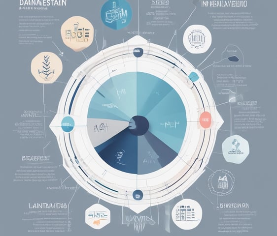 A web page from Razorpay displaying marketing content about financial services. The page includes a 3D illustration of a cube surrounded by floating labels with financial terms like 'Virtual Account' and 'Vendor Payouts'. The text encourages business growth through automated financial solutions. Navigation links for various services are visible at the top.