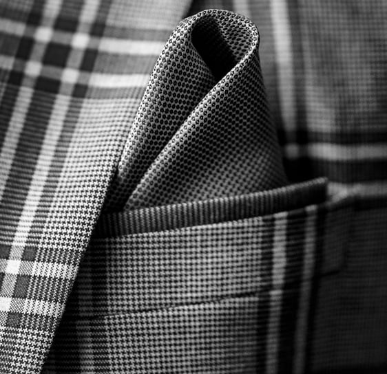 pocket square in blazer close up