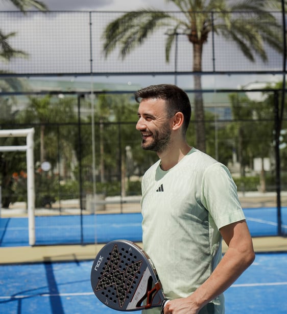 man playing padel on padel retreat