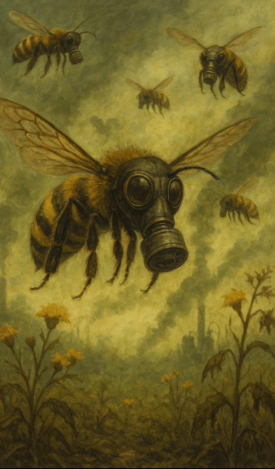 Abeilles dans un air pollué pour la journée mondiale des abeilles
