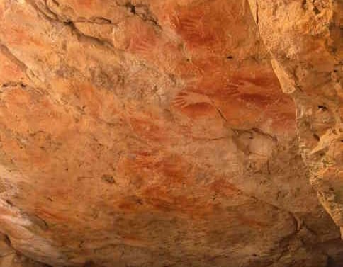 Hand prints on Nullarbor cave roof